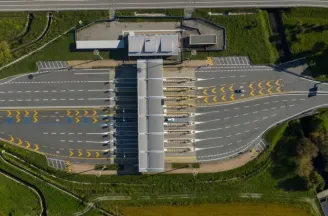 Tolhuisjes op de Italiaanse snelweg.