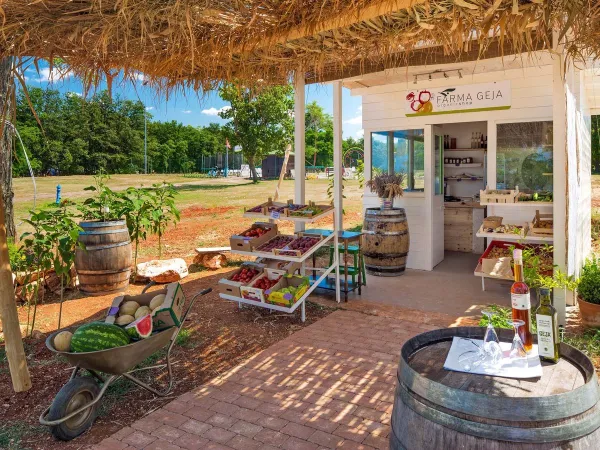 Organic shop bij Roan camping Park Umag.