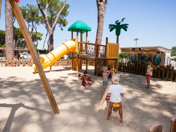 Spelende kinderen op de speelplaats.