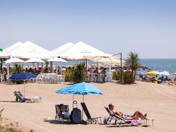 Het strand bij Roan camping Ca'Savio.