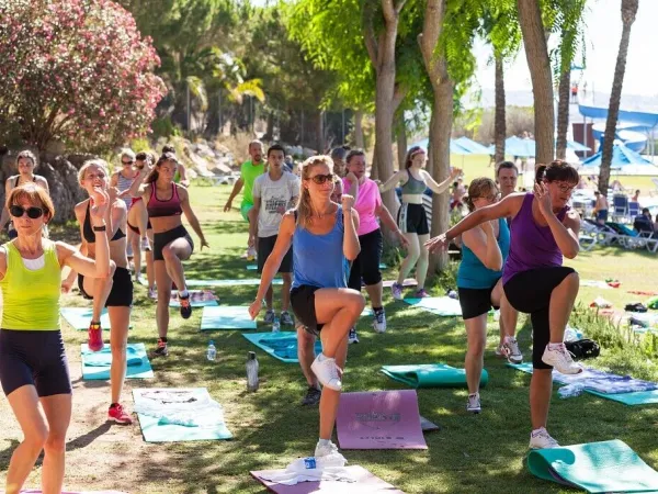 Aerobics activiteit bij Roan camping Vilanova Park.