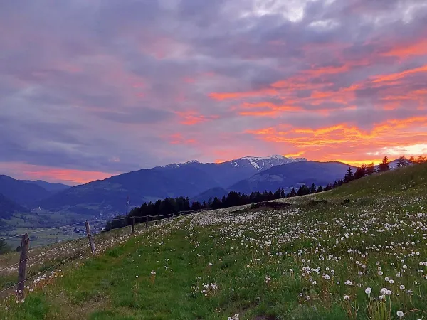 Zonsondergang in de omgeving van Steiermark.