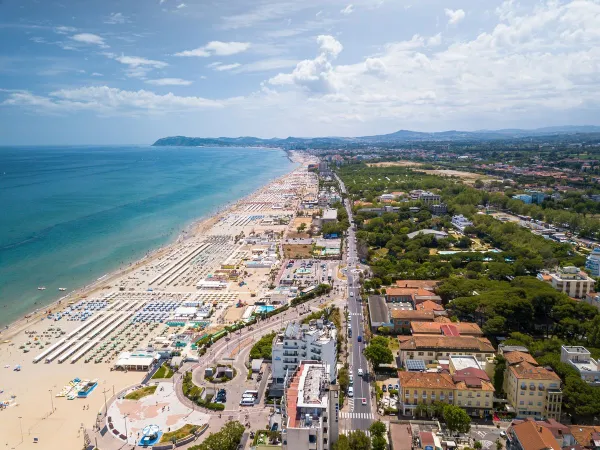 Overzicht van Rimini, dichtbij Roan camping Rubicone.