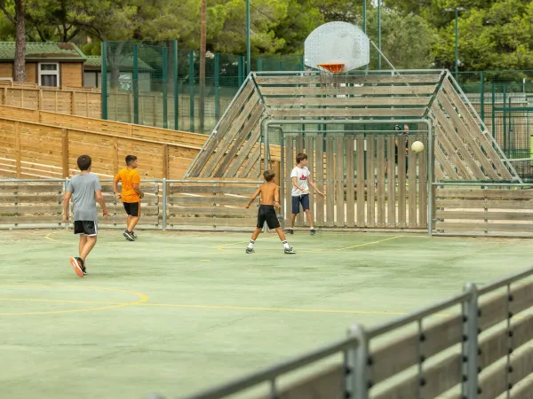 Basketballen op Roan camping El Garrofer.