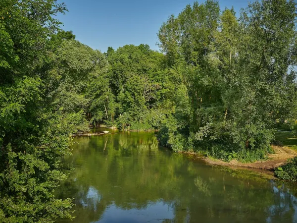 Rivier Grand Morin in de buurt van Roan camping Le Chêne Gris.