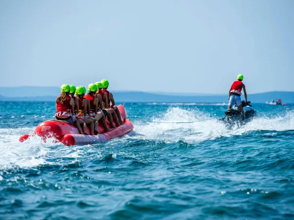 Banaan varen op zee bij Roan camping Zaton Holiday Resort.