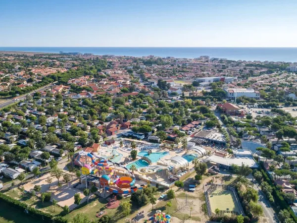 Een boven aanzicht van Roan camping Le Soleil Méditerranée.