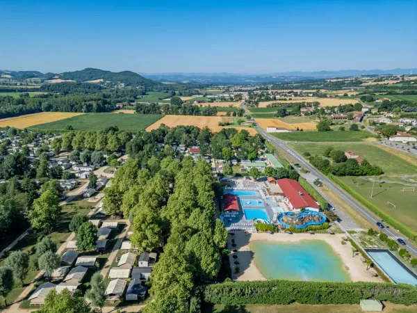 Overzicht van Roan camping Chateau de Galaure.