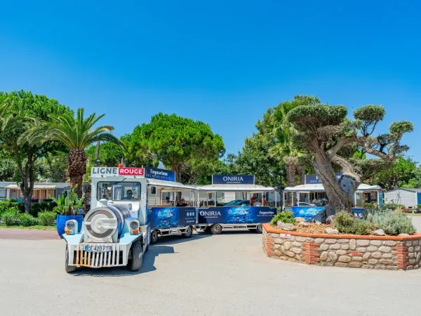 Treintje op Roan camping Le Soleil de la Méditerranée.