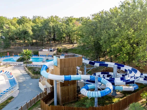 Nieuwe glijbanen sinds 2025 op Roan camping Saint Avit Loisirs.