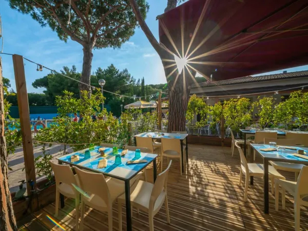Het restaurant op  Roan camping Del Forte.