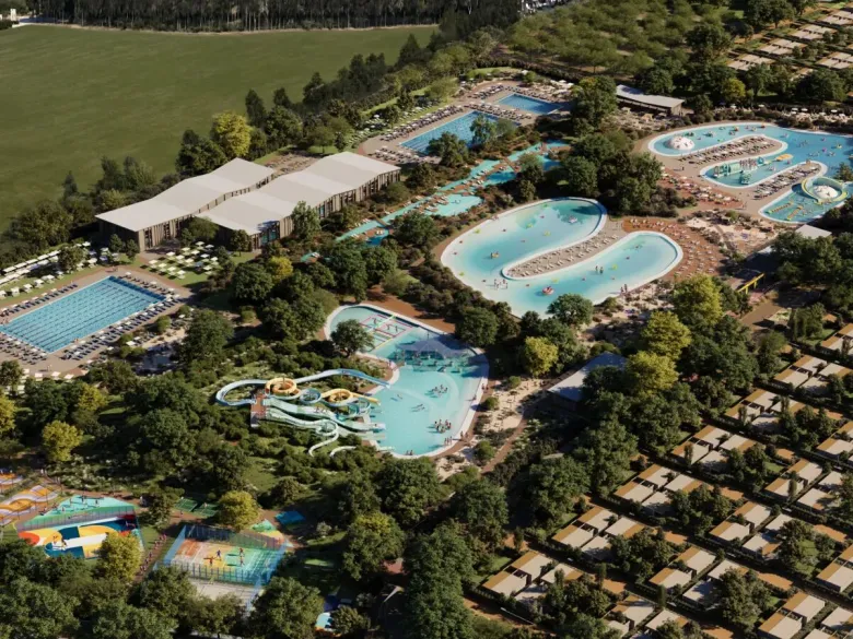AI gegenereerd beeld van een accommodatie straatje op Roan camping hu Eraclea Mare.