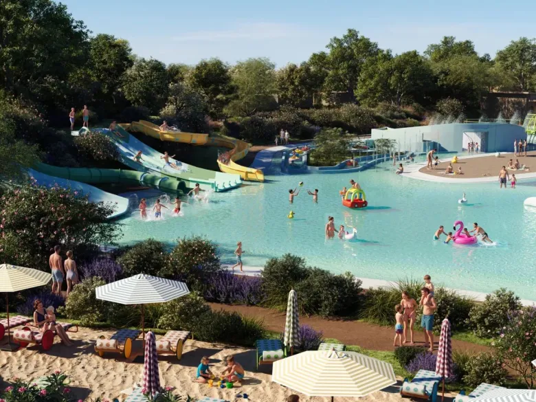 AI gegenereerd beeld van een accommodatie straatje op Roan camping hu Eraclea Mare.