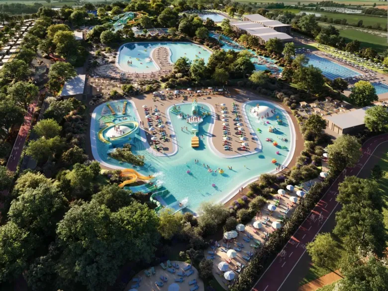 AI gegenereerd beeld van een accommodatie straatje op Roan camping hu Eraclea Mare.