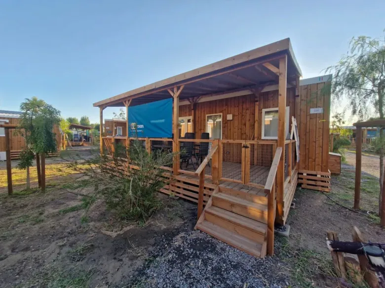 De stacaravans Premium Lounge op Roan camping Les Sables d'Or.