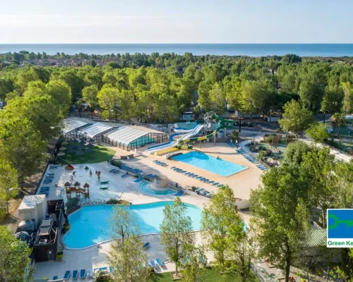 Overzicht zwembaden op Roan camping Domaine de La Yole.